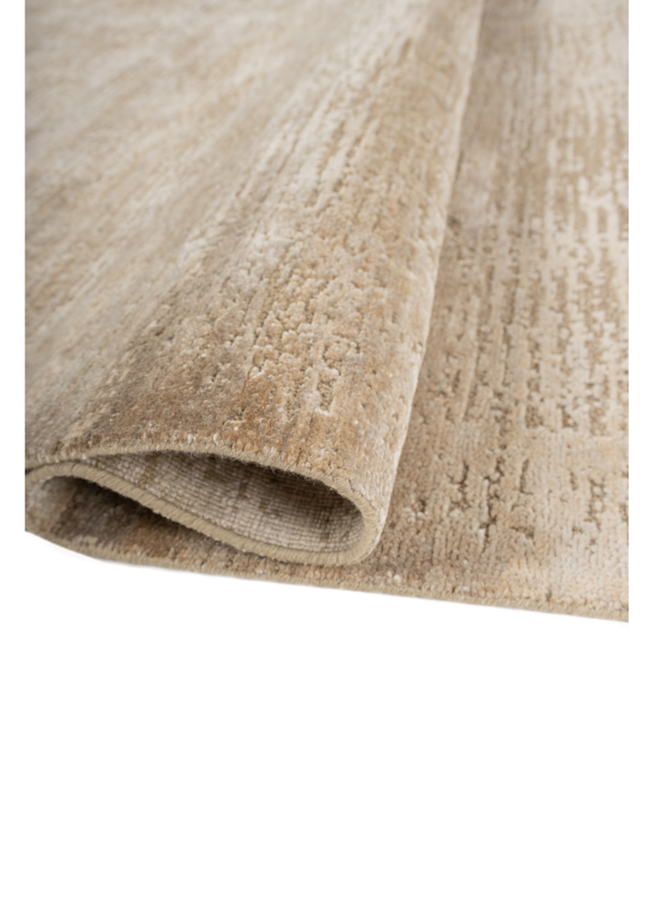 entropy ivory wool and silk hand knotted Rug - FloorShot