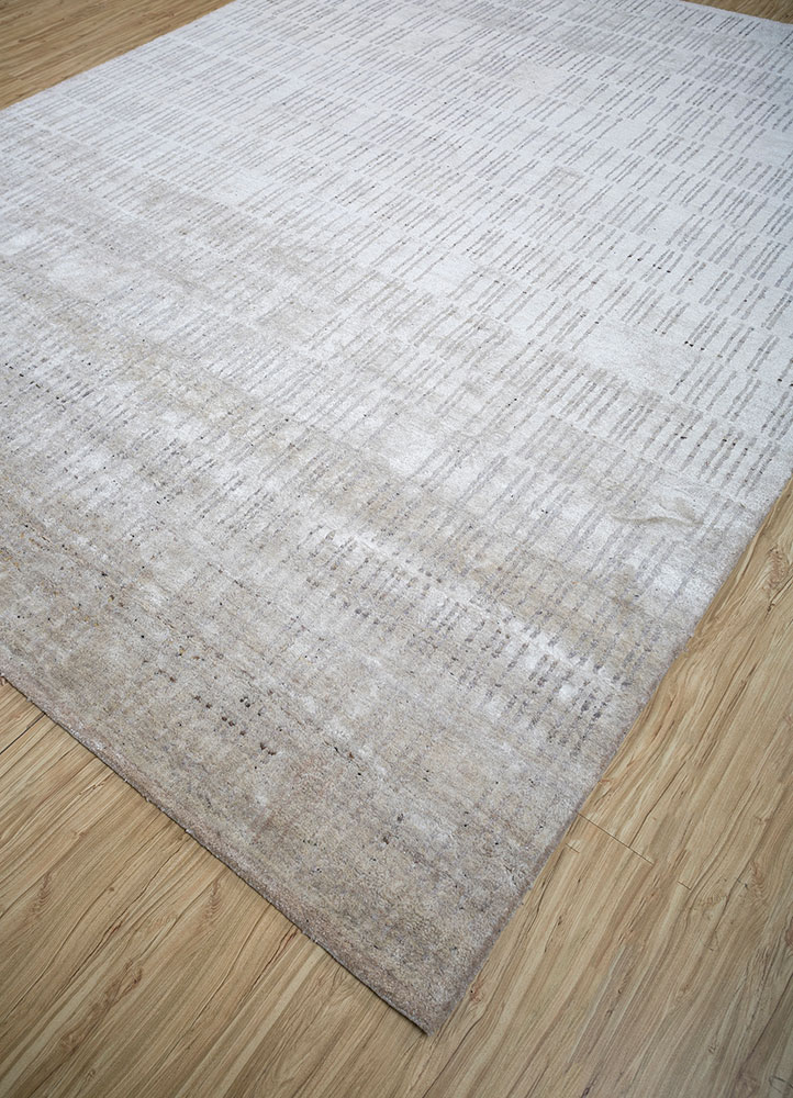 manifest ivory afghan wool and silk hand knotted Rug - FloorShot