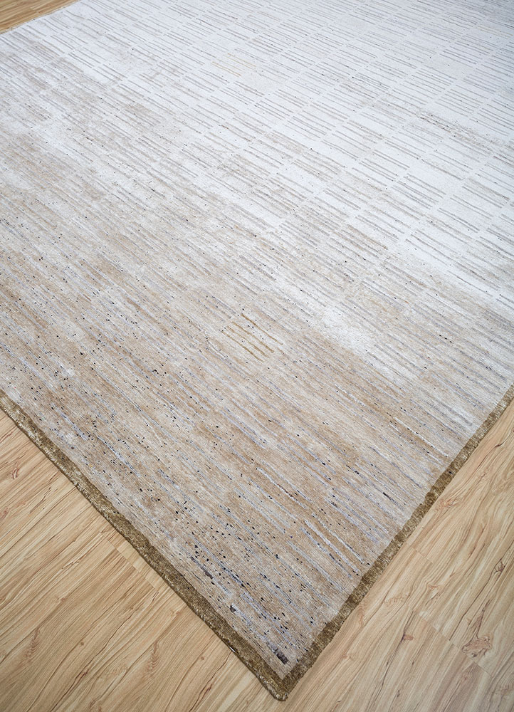 manifest ivory afghan wool and silk hand knotted Rug - FloorShot
