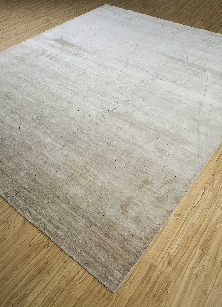 manifest ivory afghan wool and silk hand knotted Rug - FloorShot