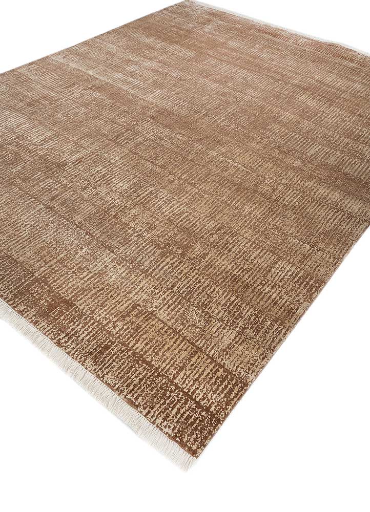 entropy beige and brown wool hand knotted Rug - FloorShot