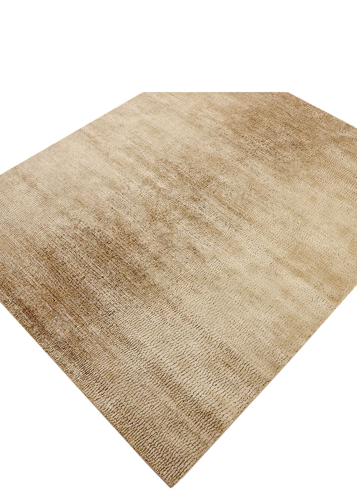 entropy beige and brown wool and silk hand knotted Rug - FloorShot