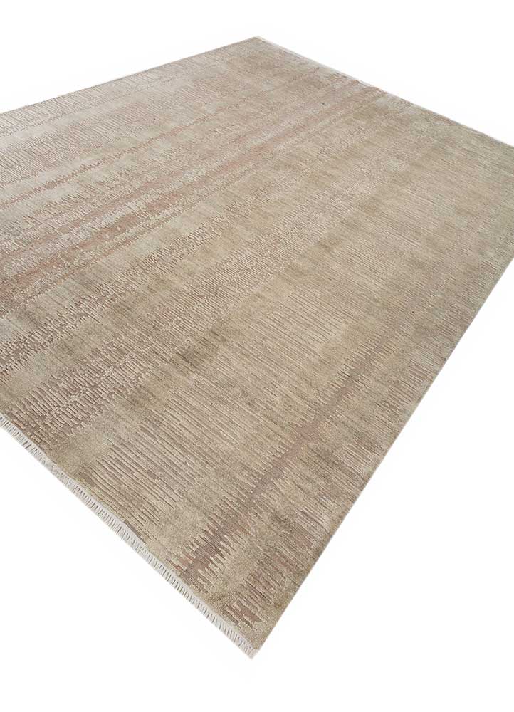 manifest ivory wool and silk hand knotted Rug - FloorShot