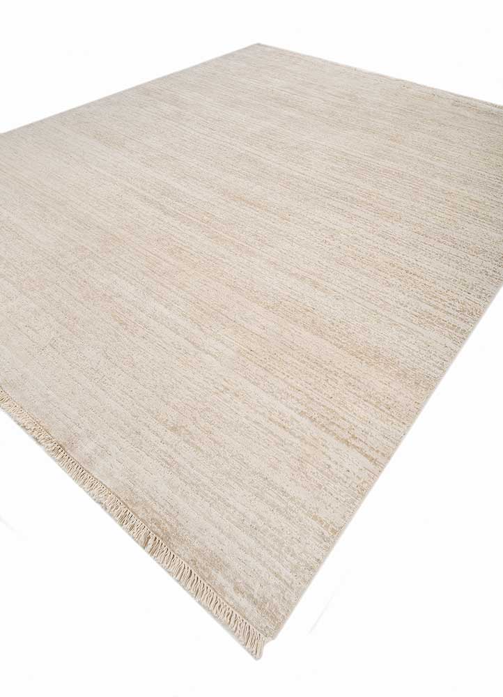 manifest ivory wool and silk hand knotted Rug - FloorShot