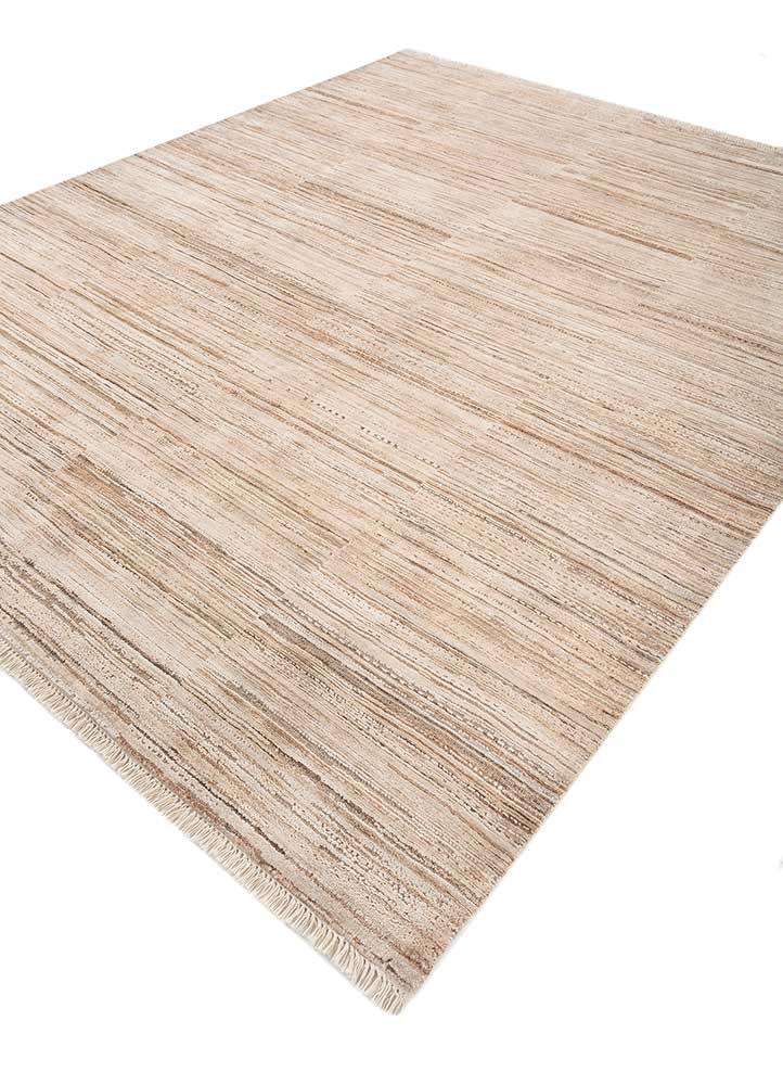 manifest ivory wool and silk hand knotted Rug - FloorShot