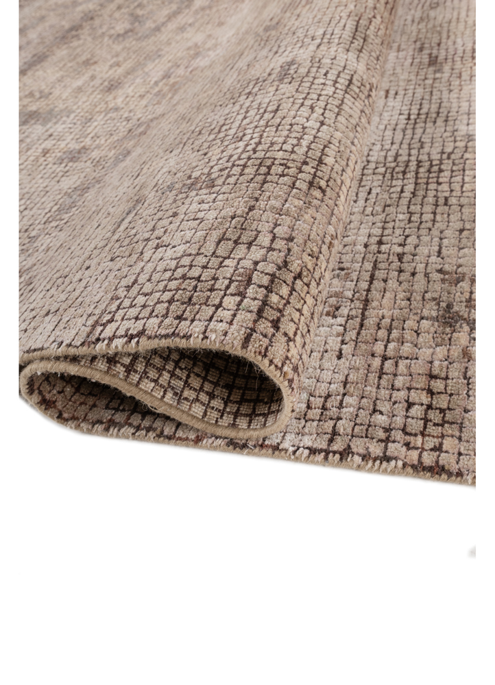 entropy red and orange wool and bamboo silk hand knotted Rug - FloorShot