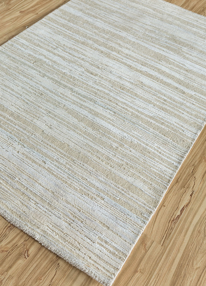 manifest blue wool and silk hand knotted Rug - FloorShot