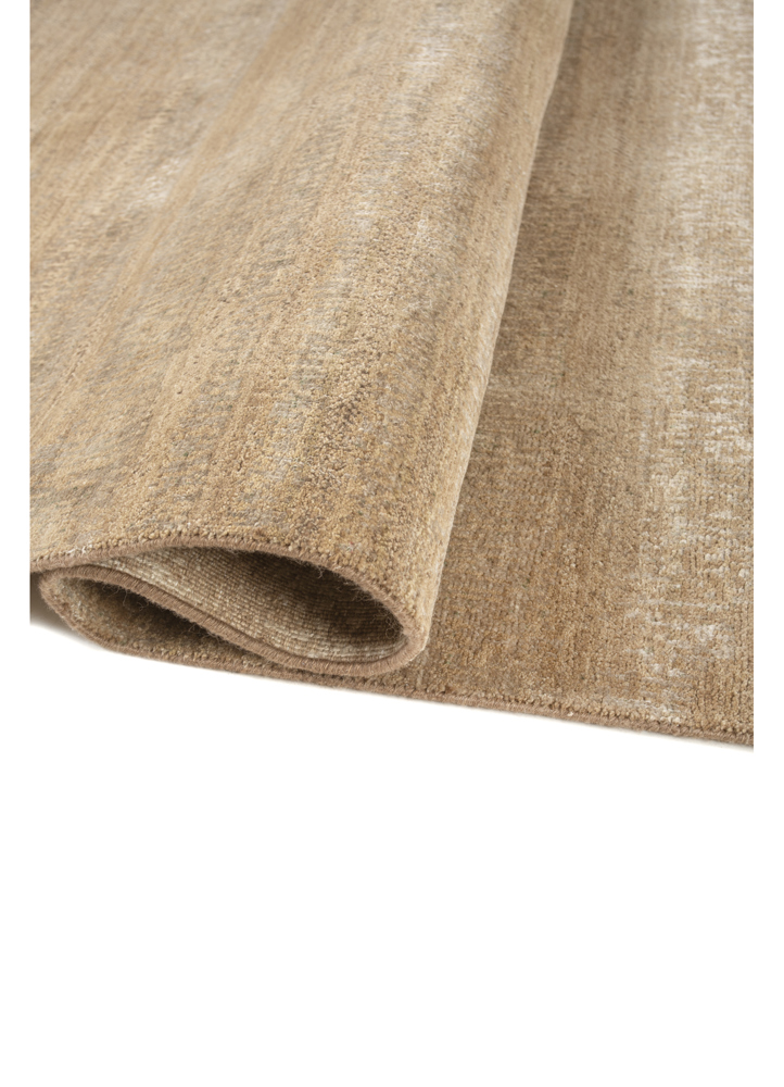 entropy beige and brown wool and silk hand knotted Rug - FloorShot