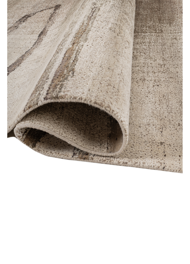 entropy ivory wool and silk hand knotted Rug - FloorShot