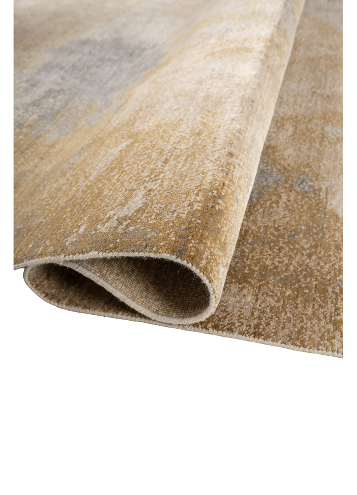 entropy ivory wool and silk hand knotted Rug - FloorShot