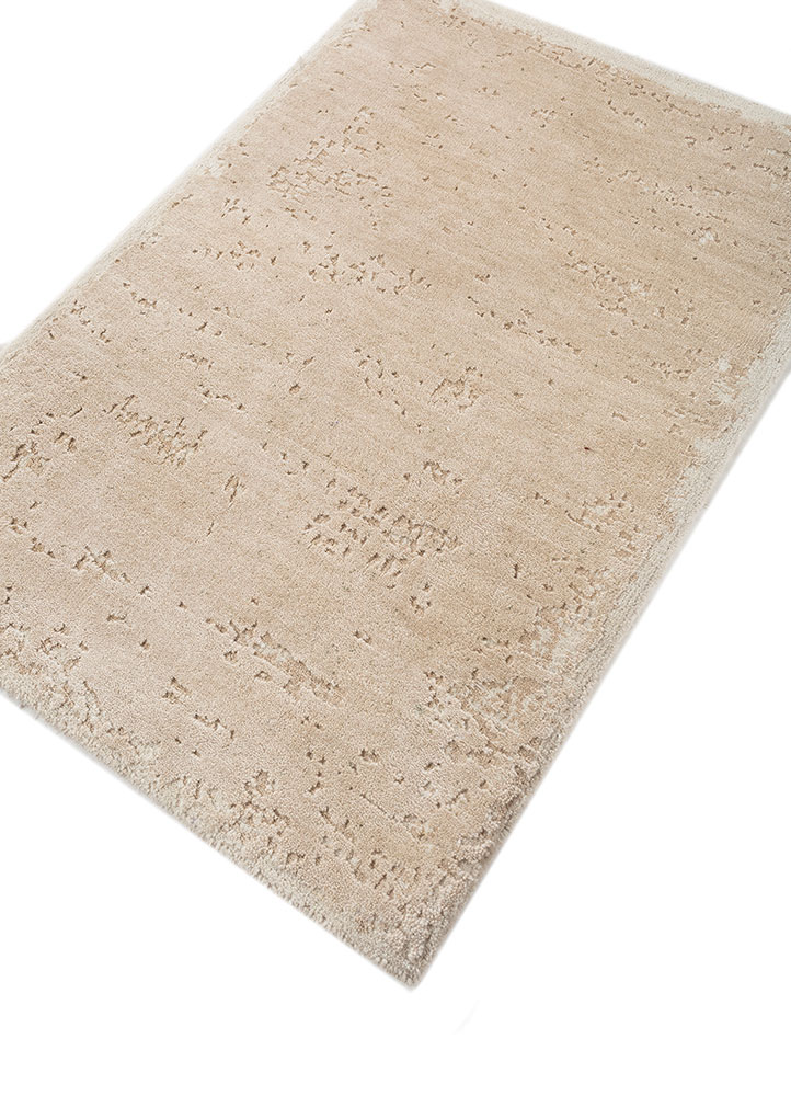 urban pause by kavi ivory wool hand knotted Rug - FloorShot