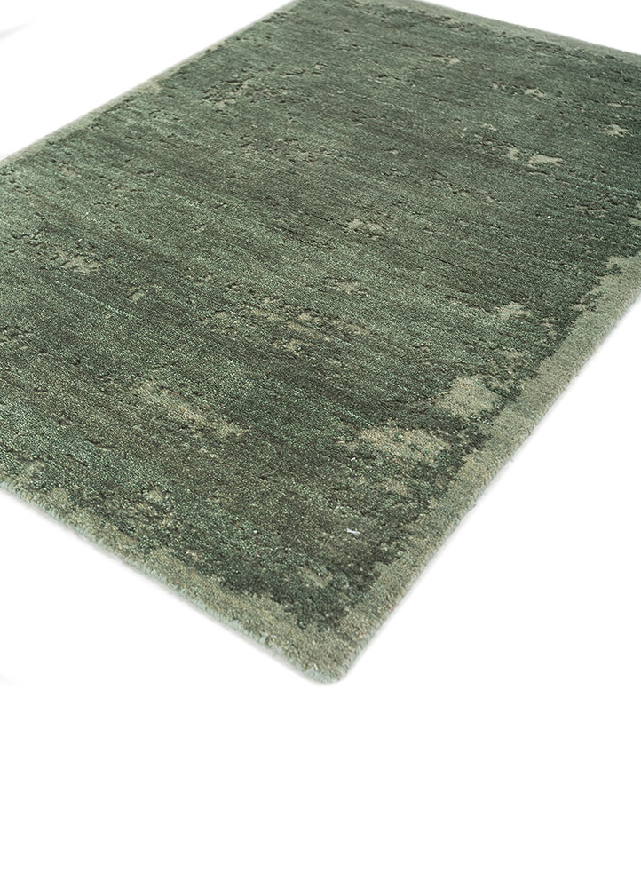 urban pause by kavi green wool hand knotted Rug - FloorShot