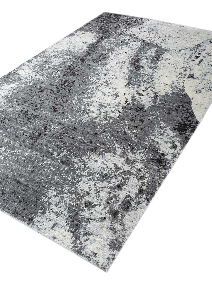 entropy ivory wool and viscose hand knotted Rug - FloorShot