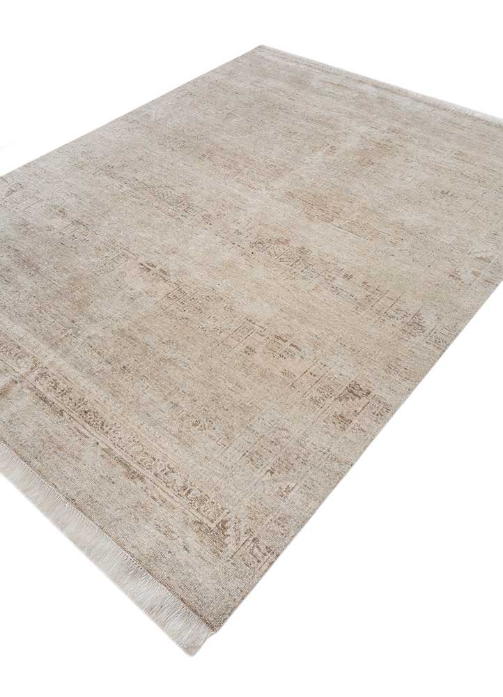 viscaya ivory wool hand knotted Rug - FloorShot