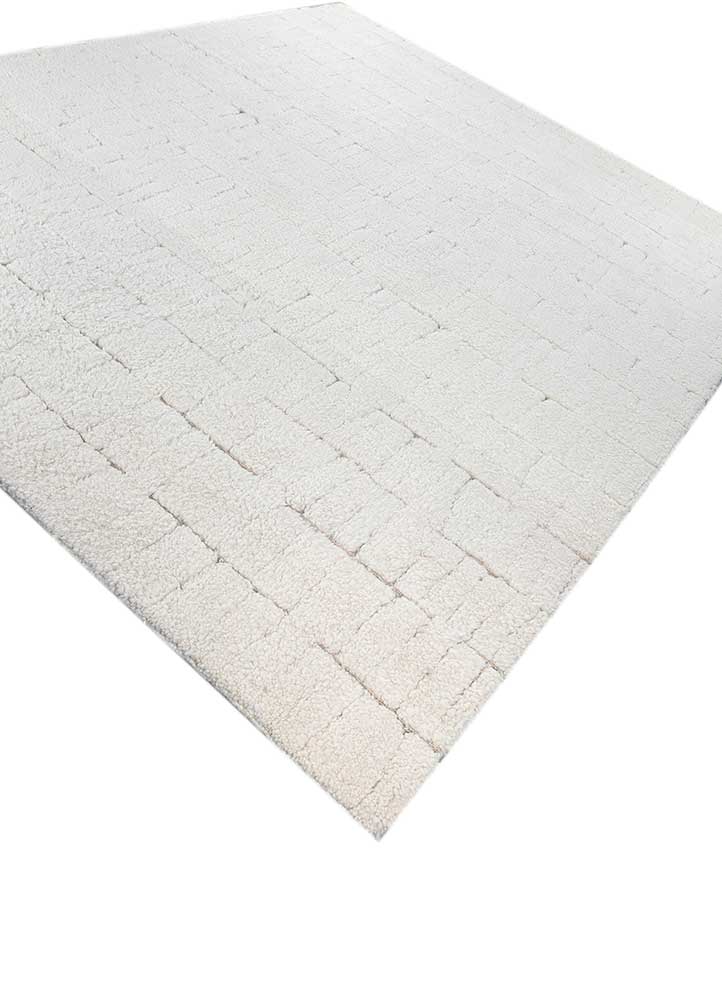 zuri ivory wool hand knotted Rug - FloorShot