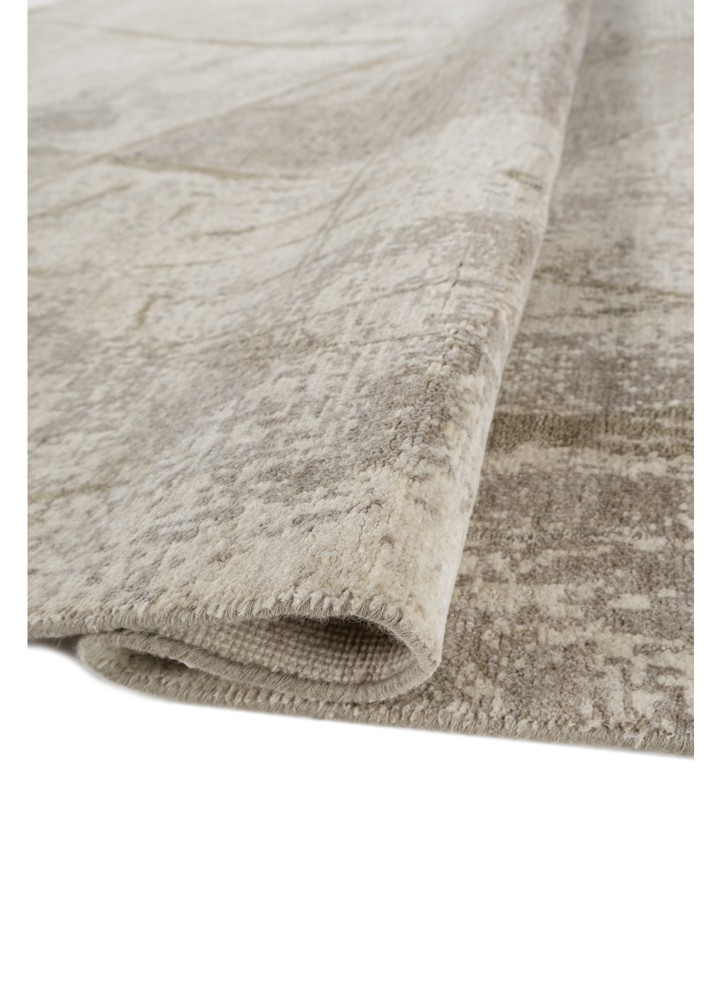 entropy beige and brown wool hand knotted Rug - FloorShot