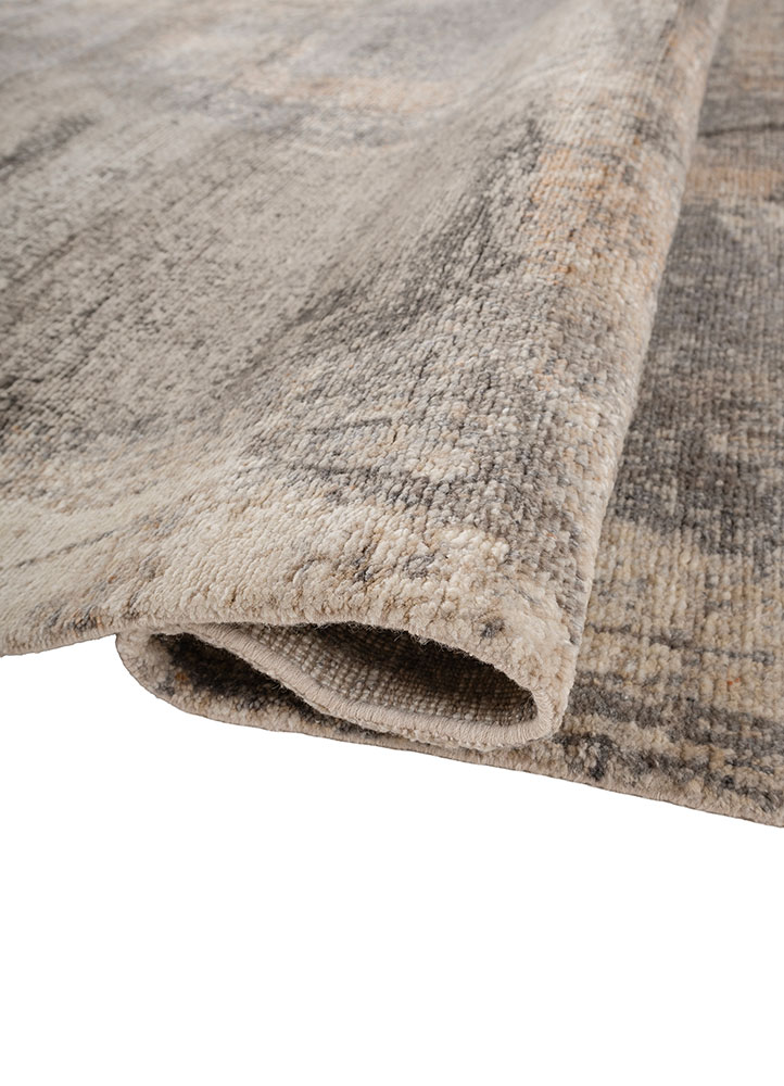 entropy beige and brown wool hand knotted Rug - FloorShot