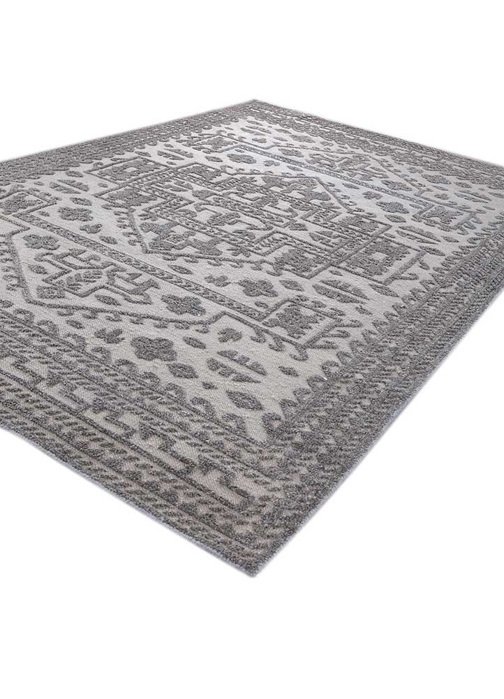 manifest grey and black wool and viscose hand knotted Rug - FloorShot