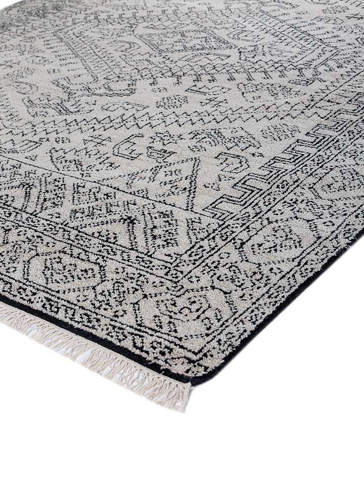 manifest ivory wool and viscose hand knotted Rug - FloorShot