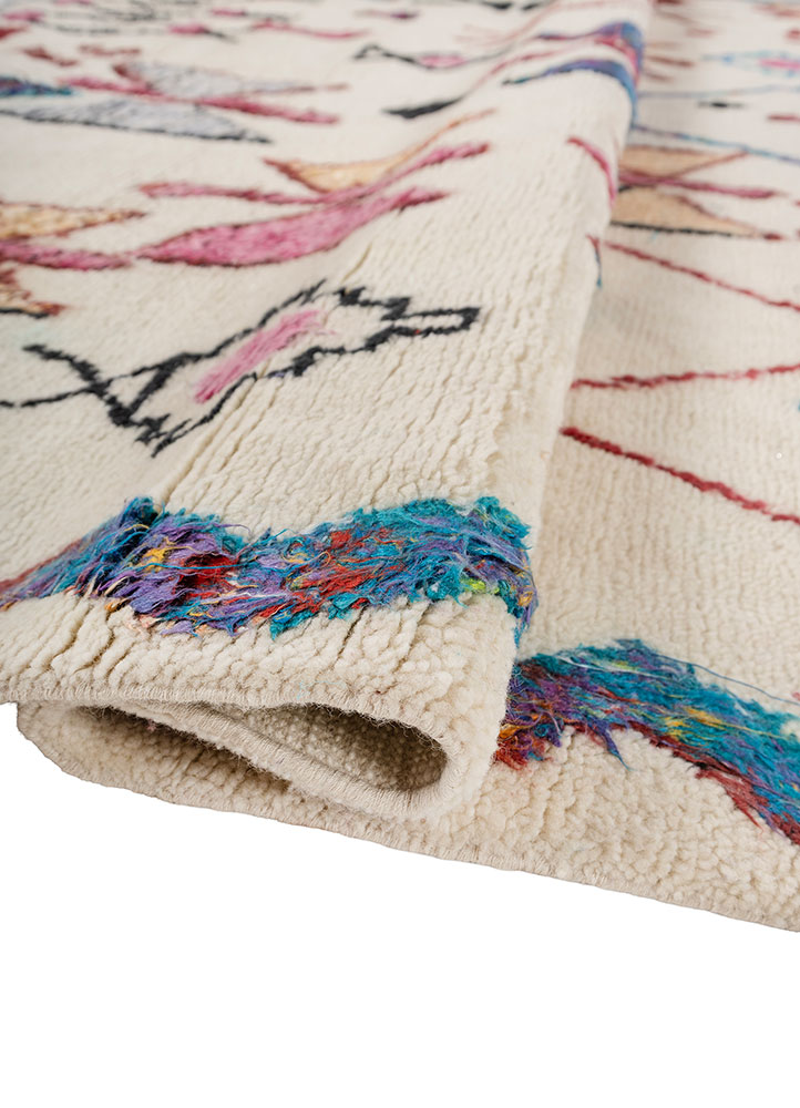 zuri ivory wool and viscose hand knotted Rug - FloorShot