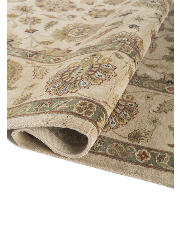 gulmarg ivory silk hand knotted Rug - FloorShot