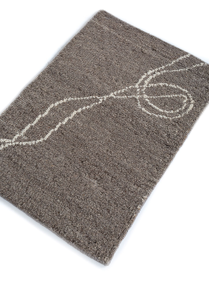 zuri beige and brown wool hand knotted Rug - FloorShot