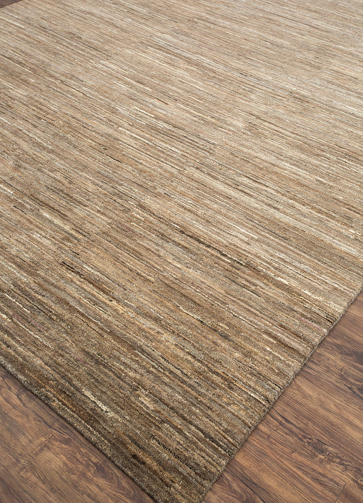 manifest beige and brown wool hand knotted Rug - FloorShot