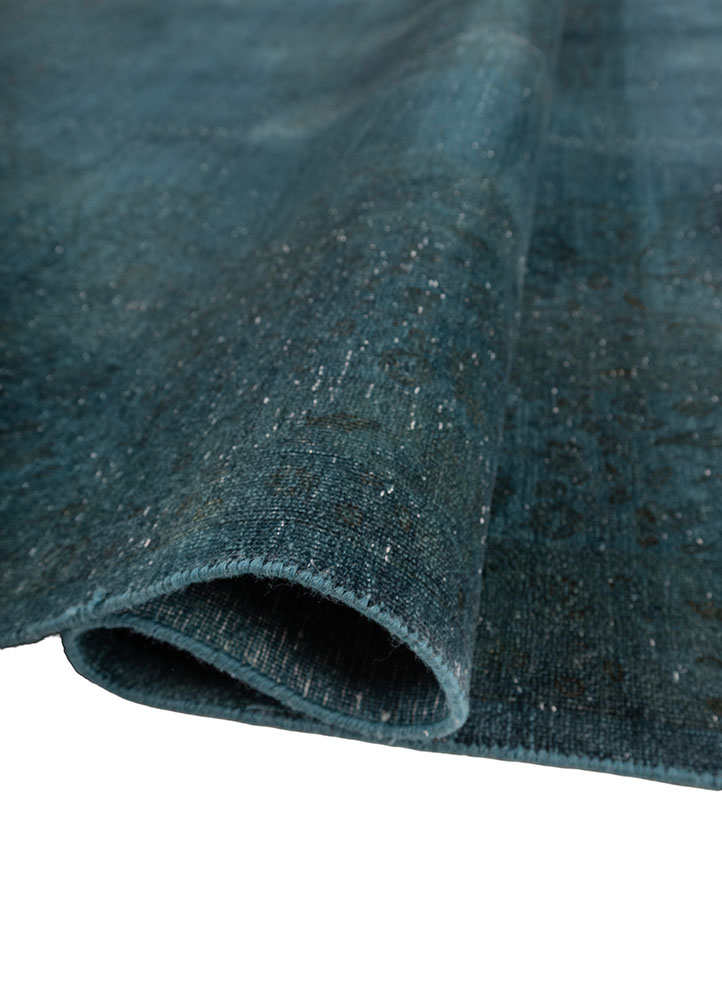 lacuna blue wool hand knotted Rug - FloorShot