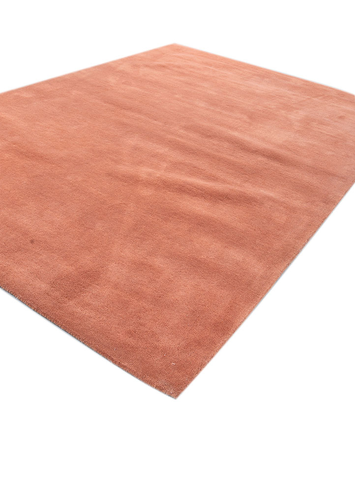 linear red and orange wool hand tufted Rug - FloorShot