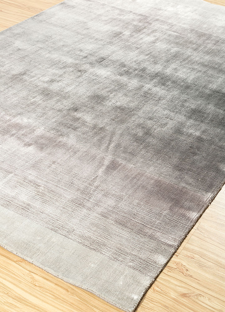 basis blue bamboo silk hand loom Rug - FloorShot