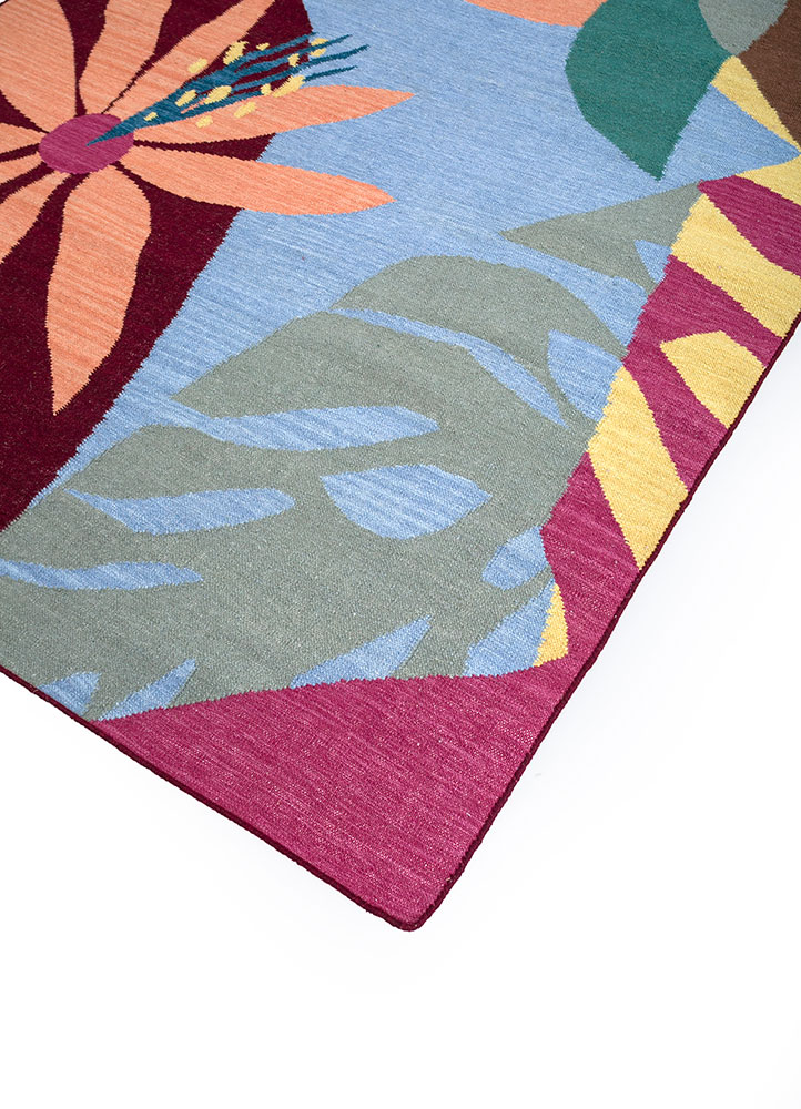 orenda multi wool flat weaves Rug - FloorShot