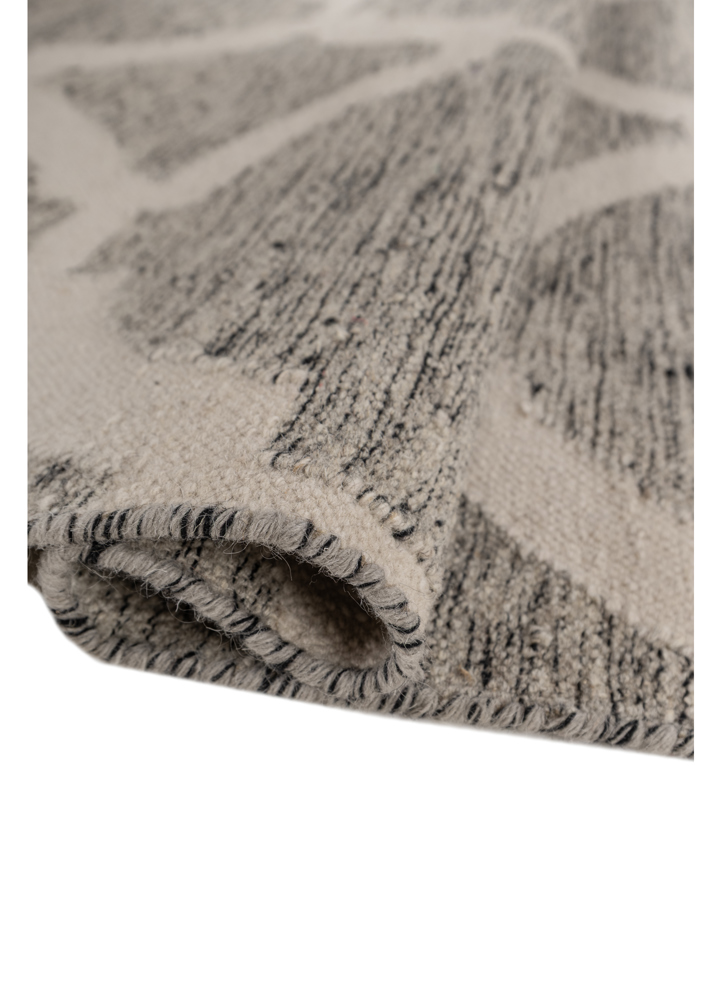 indusbar grey and black wool flat weaves Rug - FloorShot