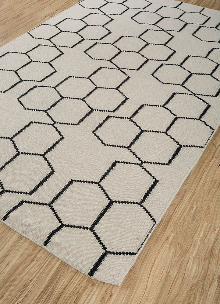 indusbar ivory wool flat weaves Rug - FloorShot