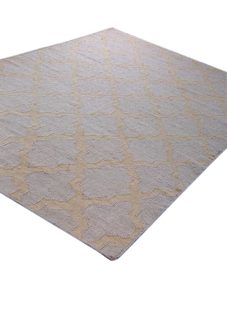 indusbar grey and black wool flat weaves Rug - FloorShot