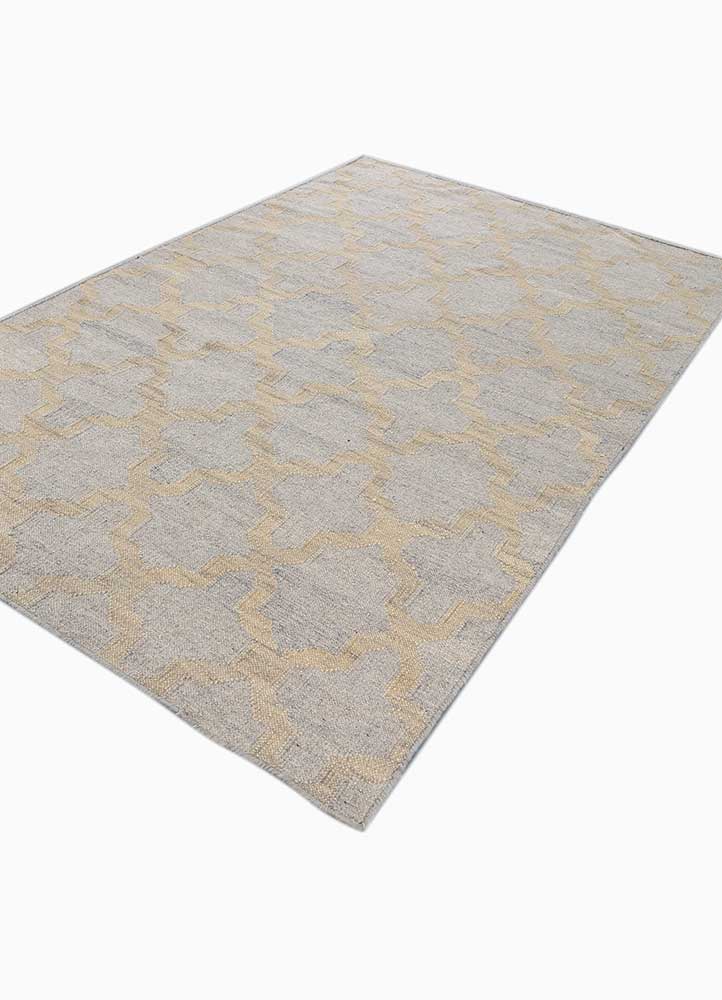 indusbar ivory wool flat weaves Rug - FloorShot