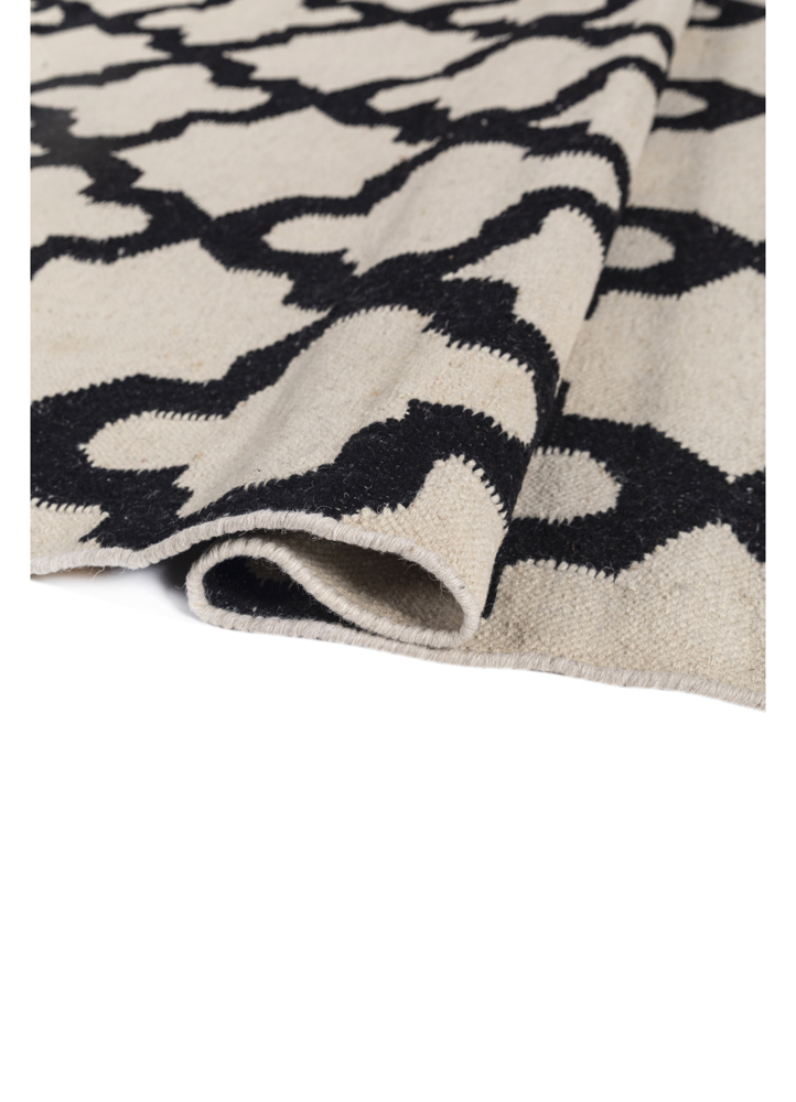 indusbar ivory wool flat weaves Rug - FloorShot