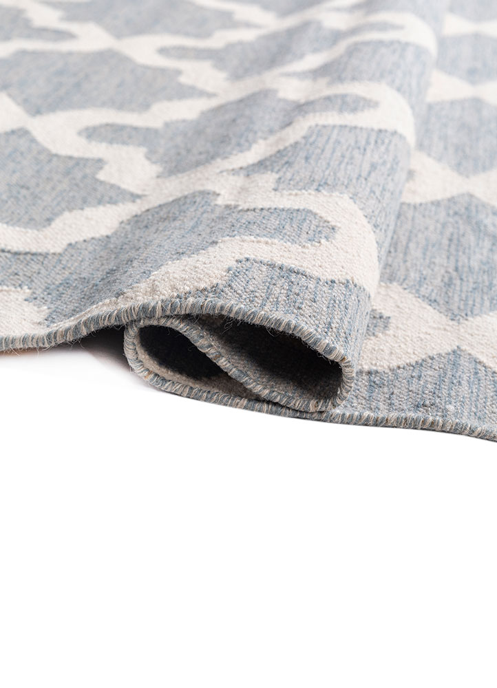 indusbar grey and black wool flat weaves Rug - FloorShot
