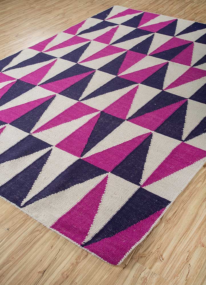 alhambra pink and purple wool flat weaves Rug - FloorShot