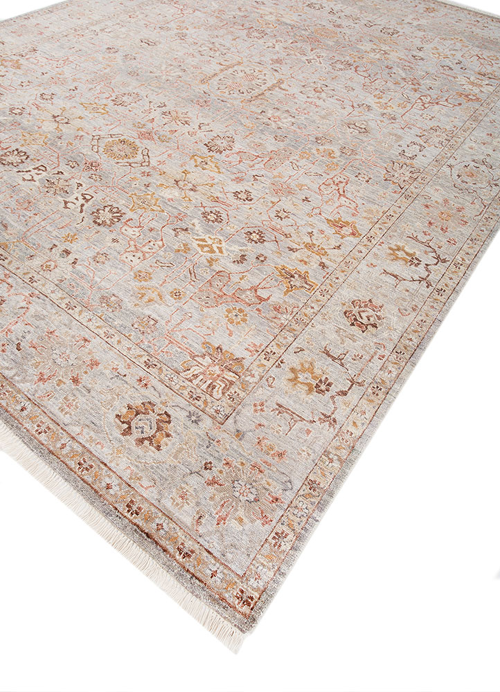 erbe blue afghan wool hand knotted Rug - FloorShot