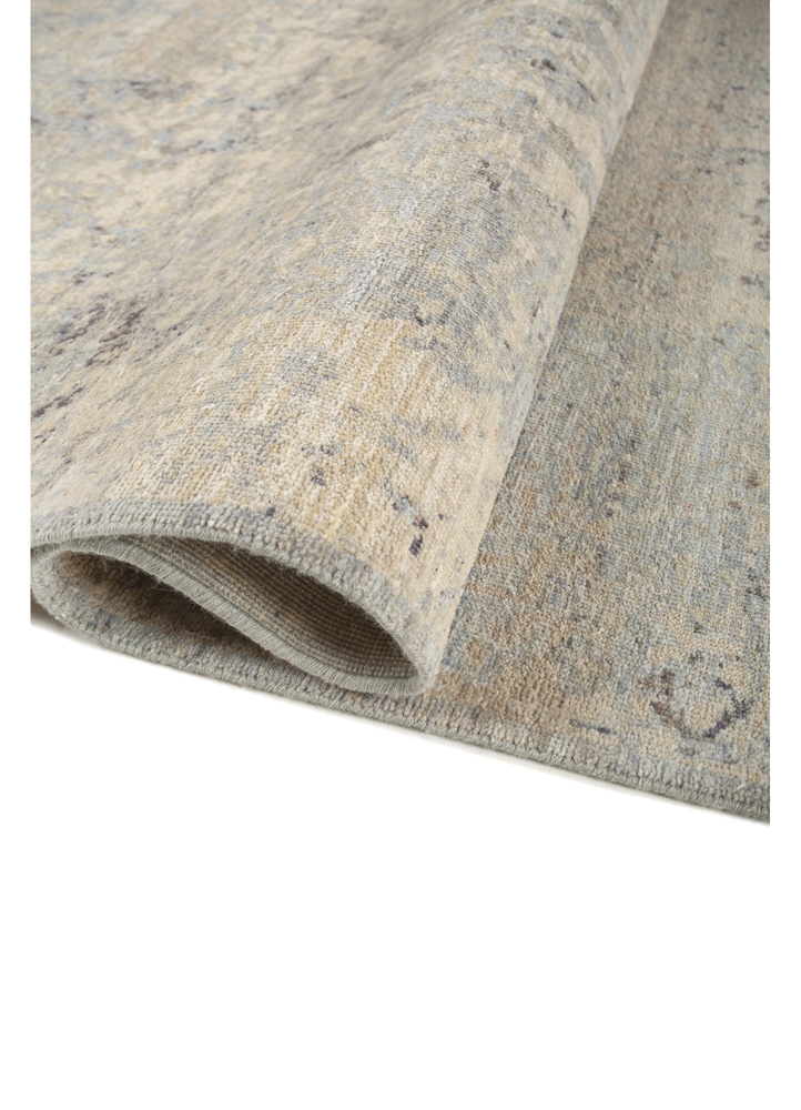 someplace in time beige and brown wool hand knotted Rug - FloorShot