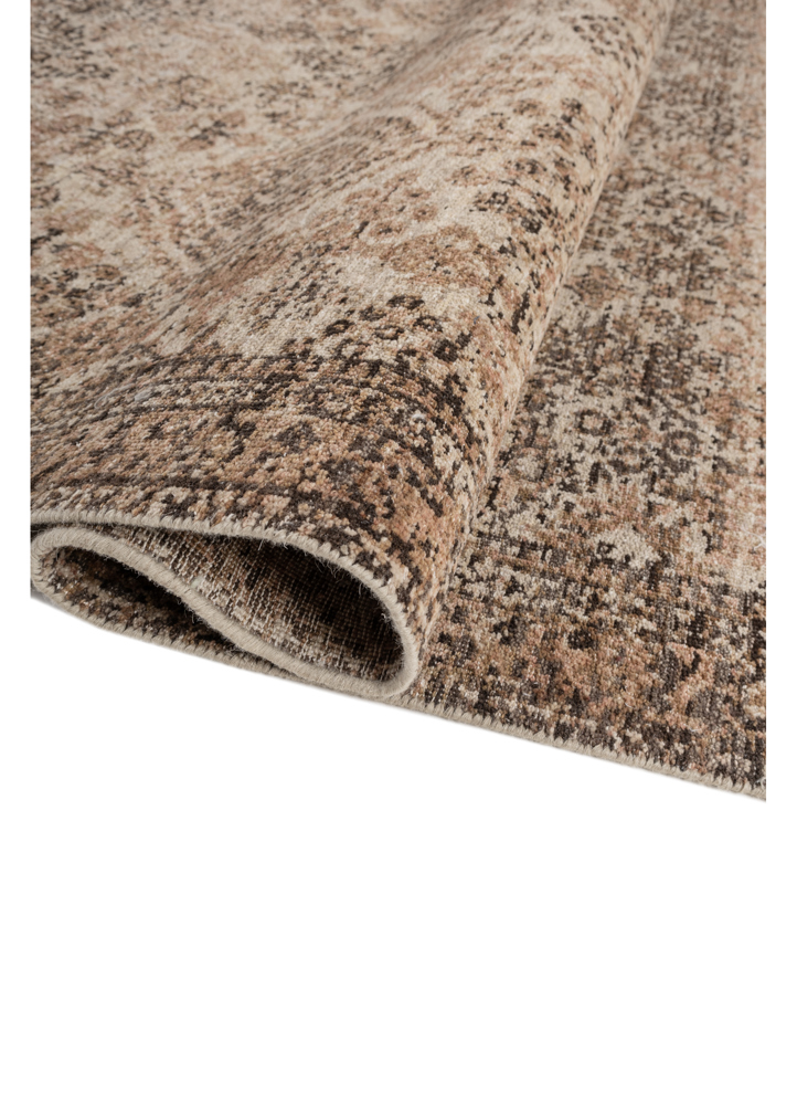 viscaya beige and brown wool hand knotted Rug - FloorShot