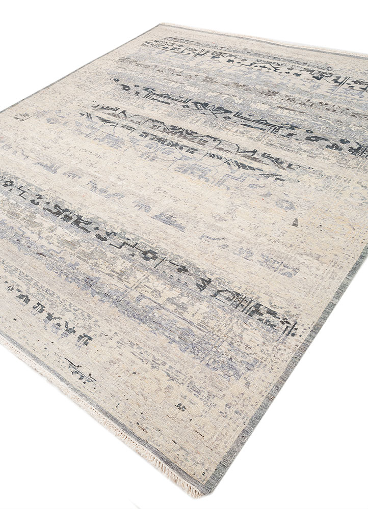 viscaya blue afghan wool hand knotted Rug - FloorShot