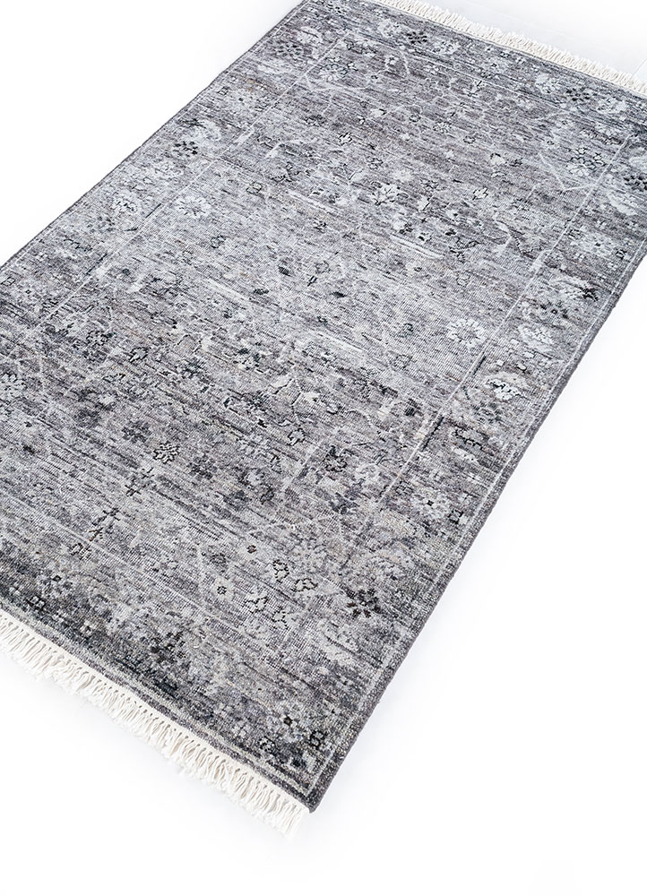 viscaya grey and black afghan wool hand knotted Rug - FloorShot