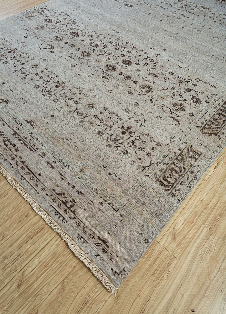 viscaya grey and black afghan wool hand knotted Rug - FloorShot
