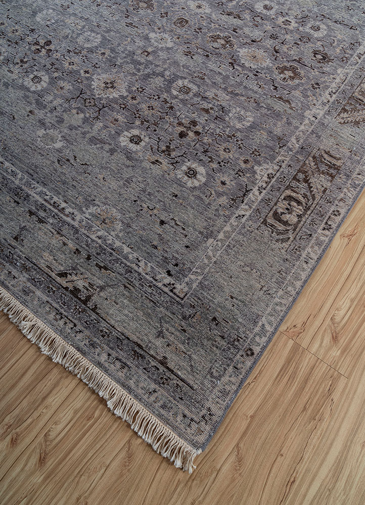 viscaya grey and black afghan wool hand knotted Rug - FloorShot