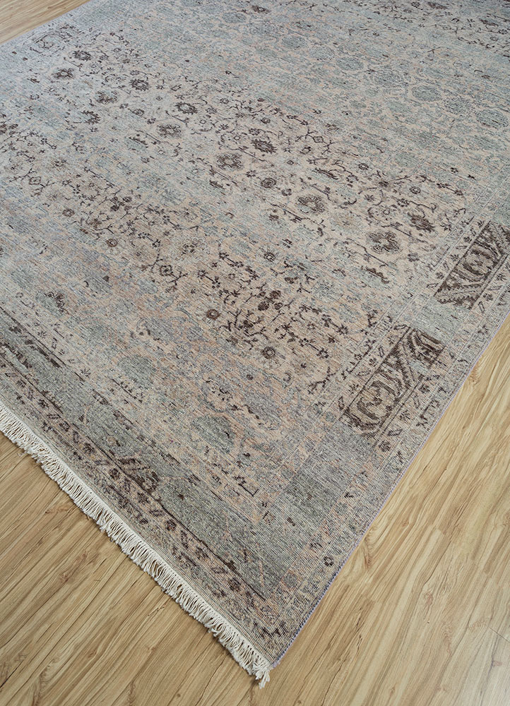viscaya pink and purple afghan wool hand knotted Rug - FloorShot