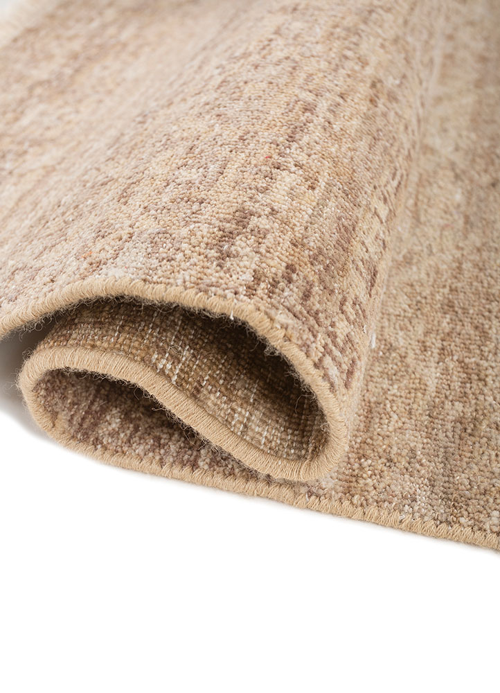 erbe beige and brown afghan wool hand knotted Rug - FloorShot