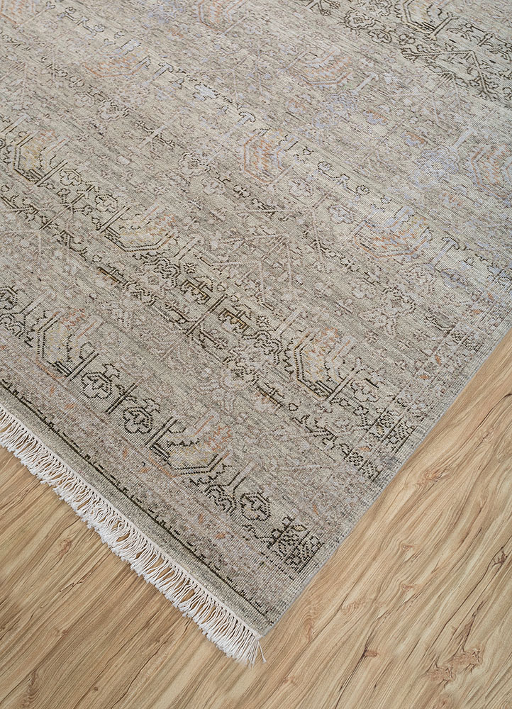 viscaya green afghan wool hand knotted Rug - FloorShot