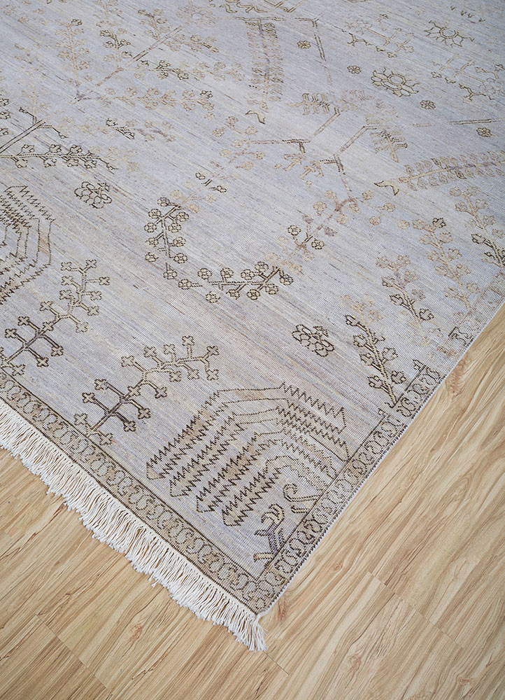 viscaya ivory afghan wool hand knotted Rug - FloorShot