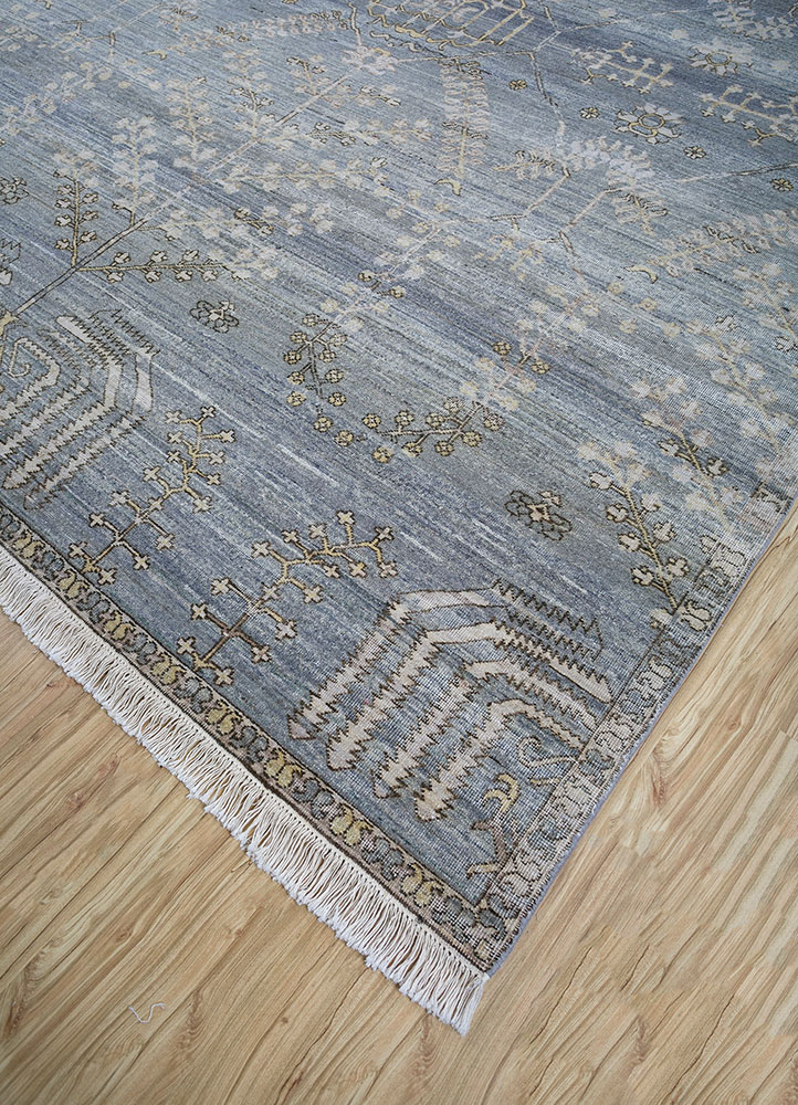 viscaya grey and black afghan wool hand knotted Rug - FloorShot